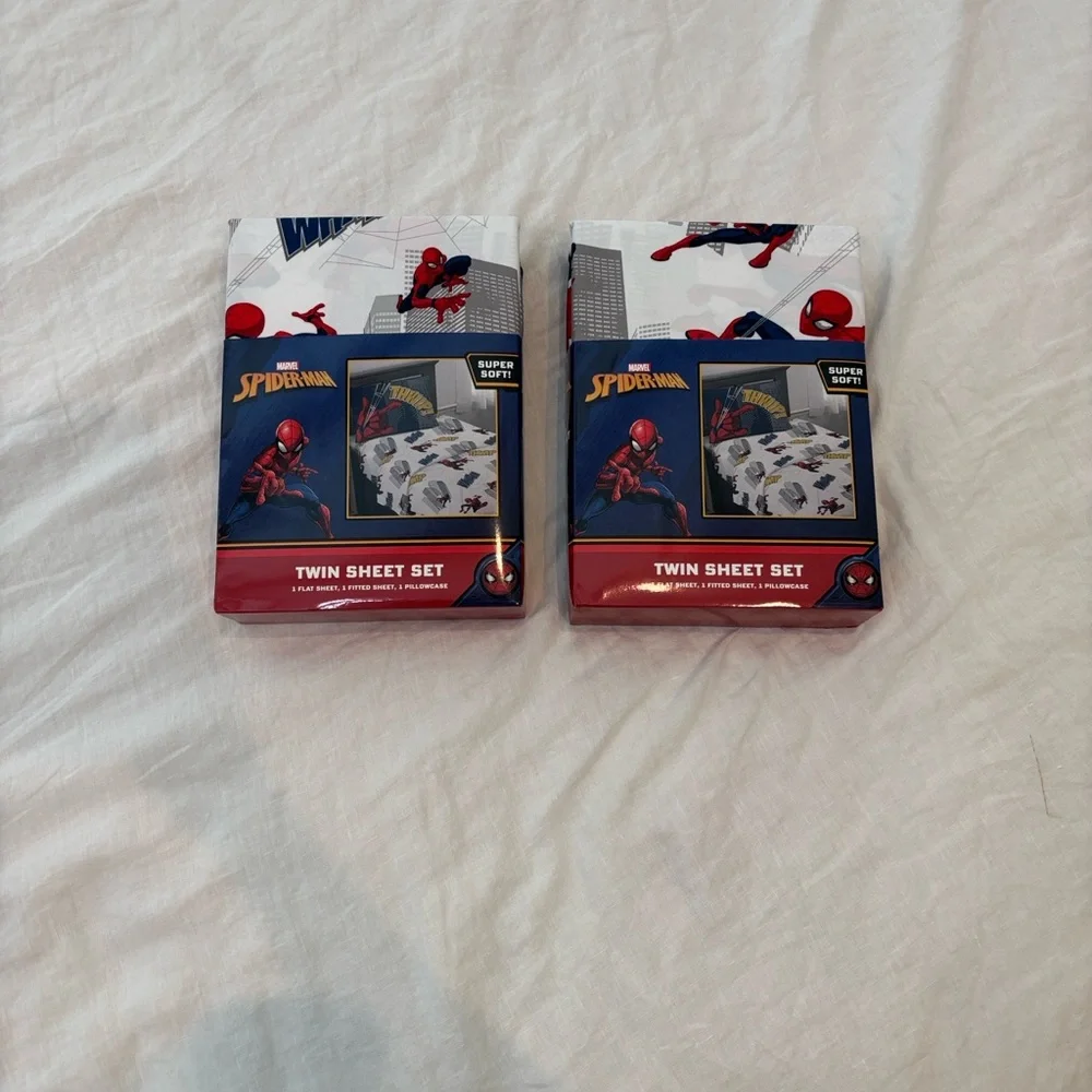 TWO Spider-Man Twin Sheet Sets - Picture 1 of 7